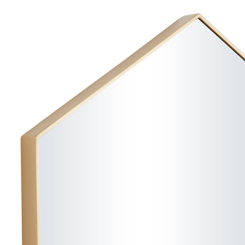 Contemporary Hexagon Wood Wall Mirror - Multiple Finishes and Sizes