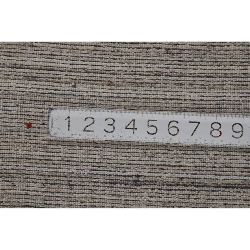 Hand Knotted Oriental 100% Wool Carpet Tribal Stripe Beige & Ivories Gabbeh Area Rug - 9' 3'' X 6' 2''