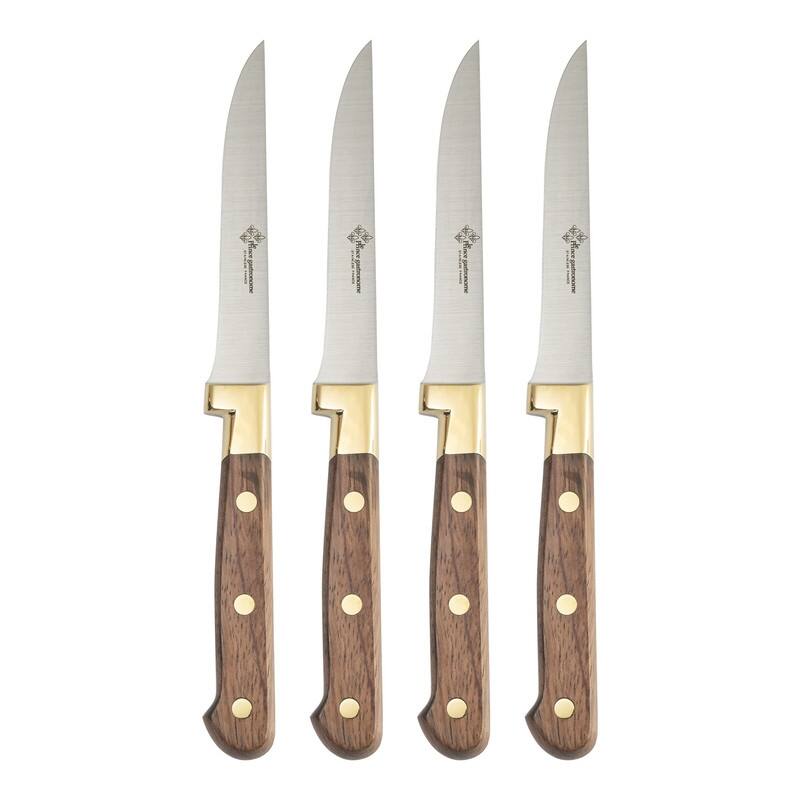 AU NAIN Steak Knives with Rose Wood Handles, Set of 4 - 7.5 x .5 x .5 - 7.5 x .5 x .5