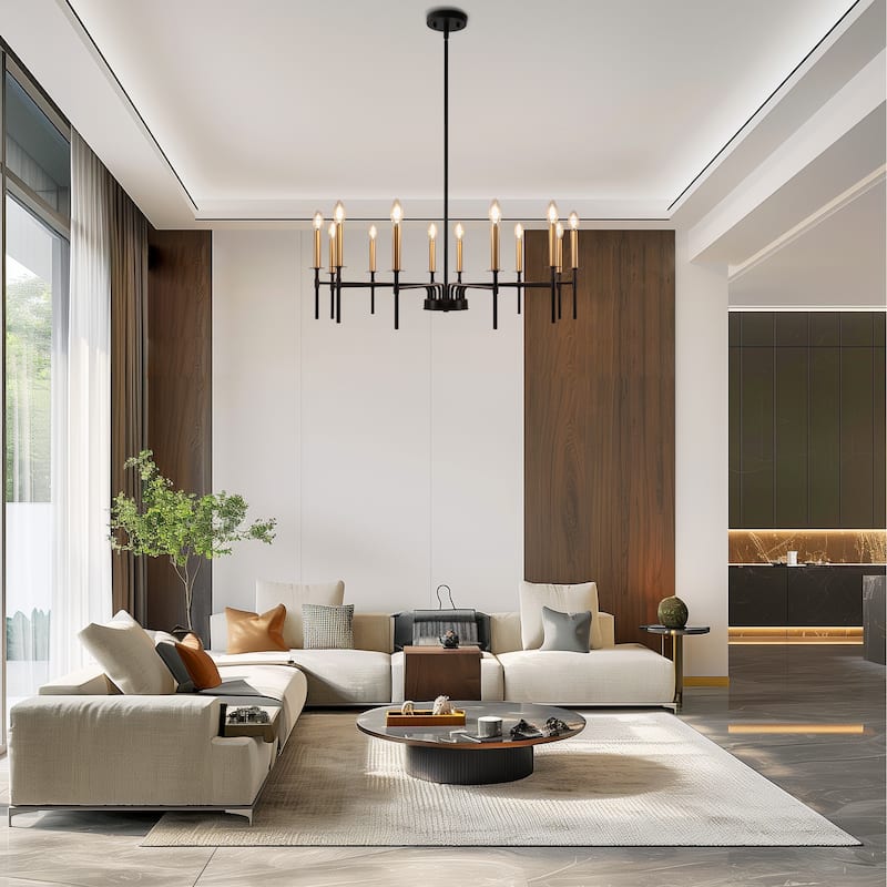 Modern Chandelier for Dining Room 8-Light Farmhouse Chandelier Lighting Fixtures Rustic Candle for Living Room Foyer Bedroom