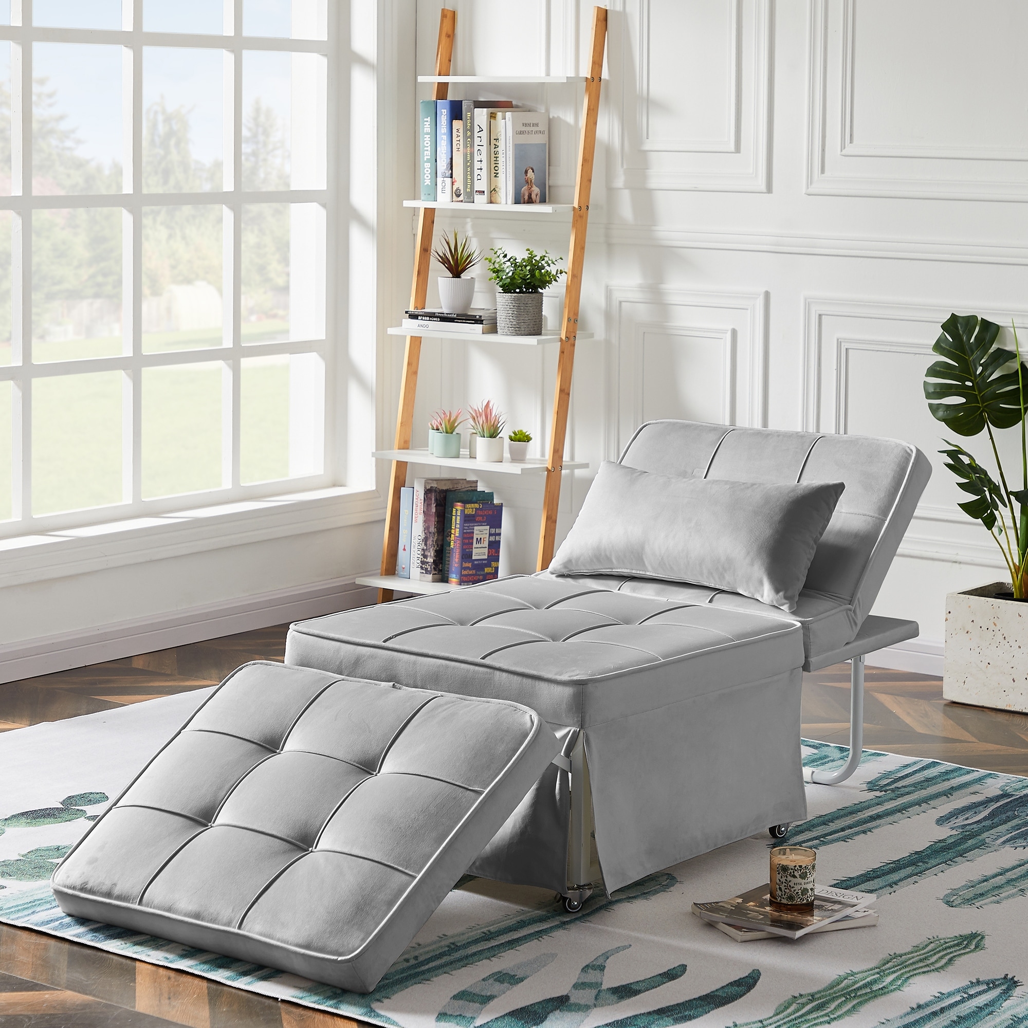 Velvet hot sale sleeper chair