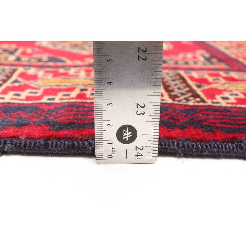 ECARPETGALLERY Hand-knotted Teimani Red Wool Rug - 2'9 x 4'9