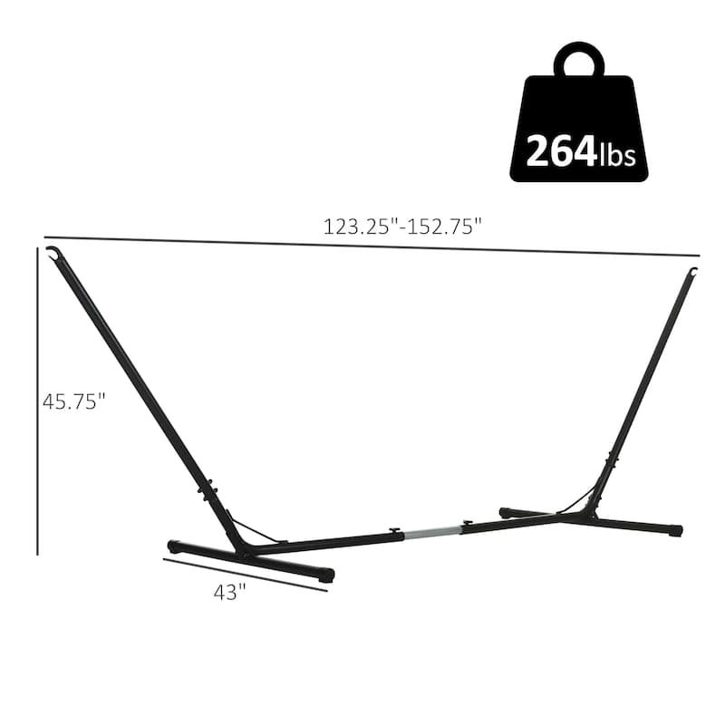Outsunny Indoor Outdoor Adjustable Powder Coated Metal Hammock Frame Stand