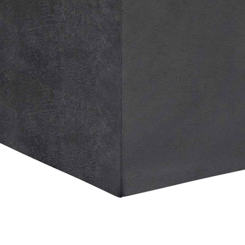 Cube Storage Ottoman with Tray - Black