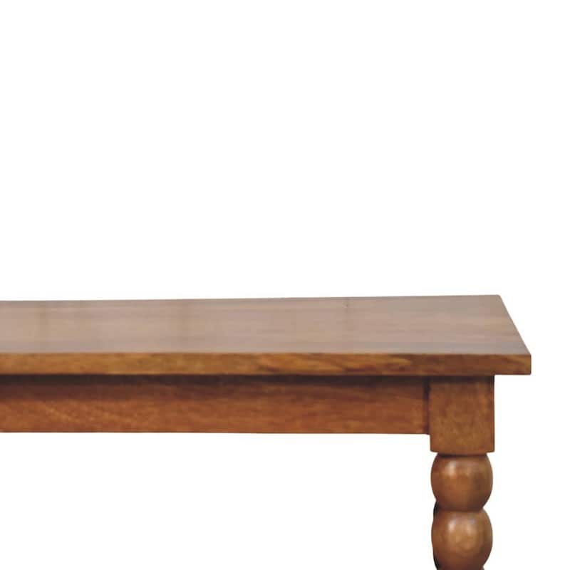 Artisan Furniture Solid Wood Spindle Coffee Table with Open Shelf , Brown
