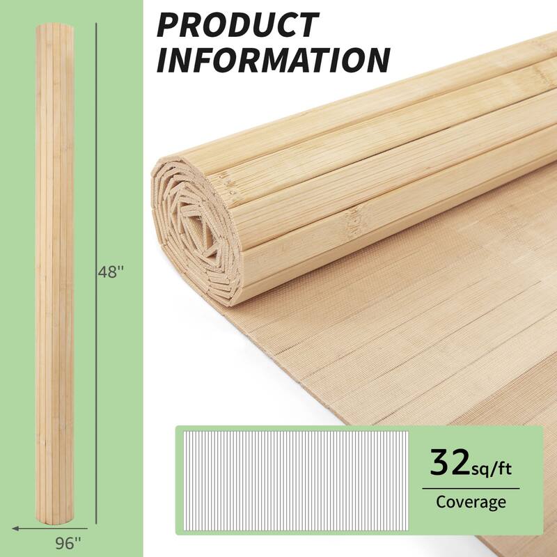 Art3d 48 x 96 in Natural Bamboo Wall Panel for Wall Decor for Living Room,Bedroom,Office - 96 X 48 - Carbonized