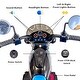 preview thumbnail 6 of 15, Kids Ride On Motorcycle Toy, 3-Wheel Chopper with LED Headlights, Battery-Powered Harley