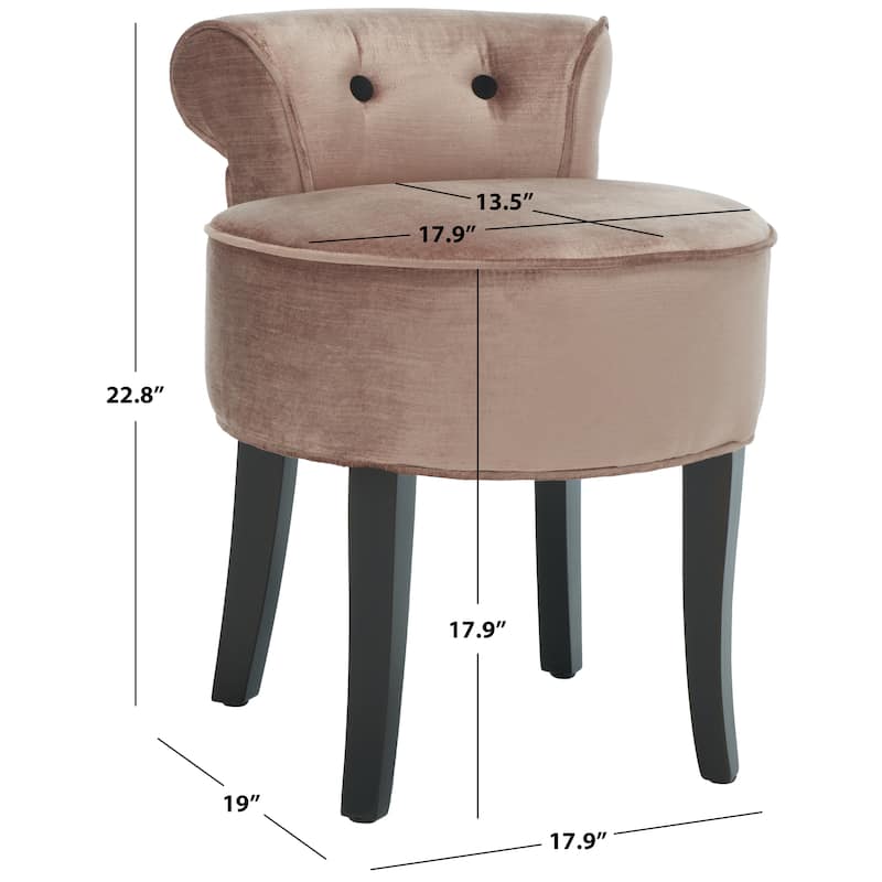 SAFAVIEH Aja Vanity Stool - 17.9" x 19" x 22.8" - 18Wx19Dx23H