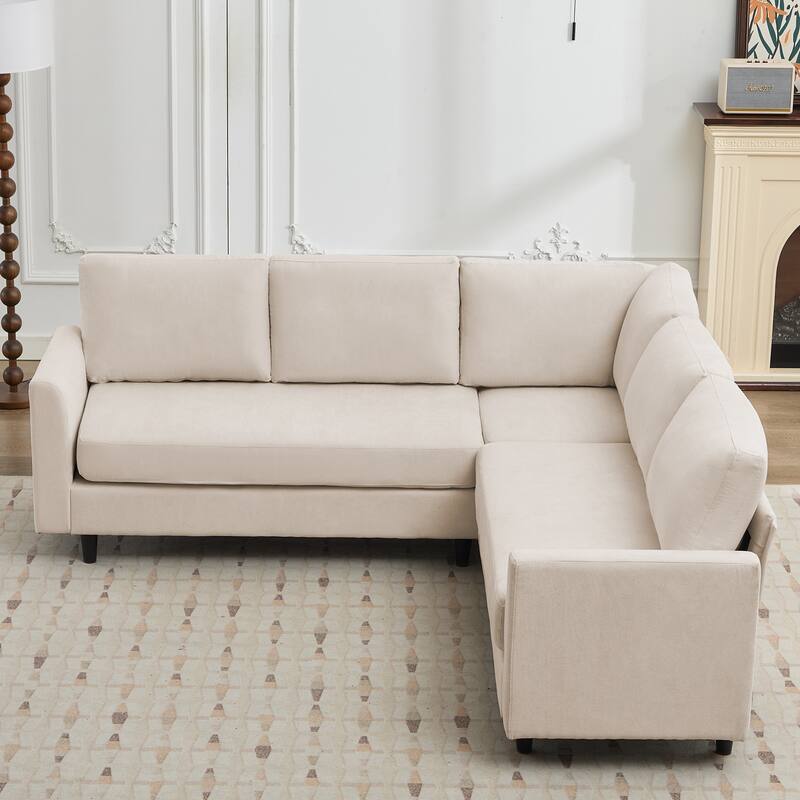 Snow Velvet Sectional Sofa