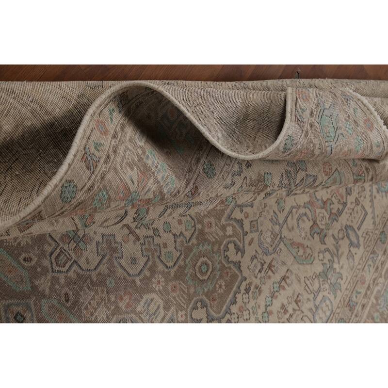 Geometric Tabriz Persian Area Rug Living Room Hand-Knotted Wool Carpet - 8'0"x 10'10"