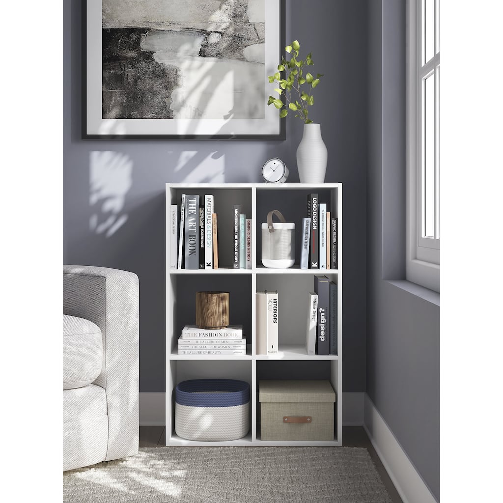 Signature Design by Ashley Onita White 6 Cube Organizer - 24" W x 12" D x 35" H