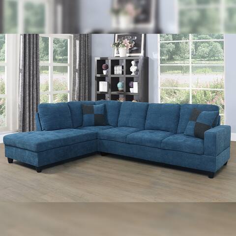 Star Home Living 2-piece Blue Microfiber Sectional