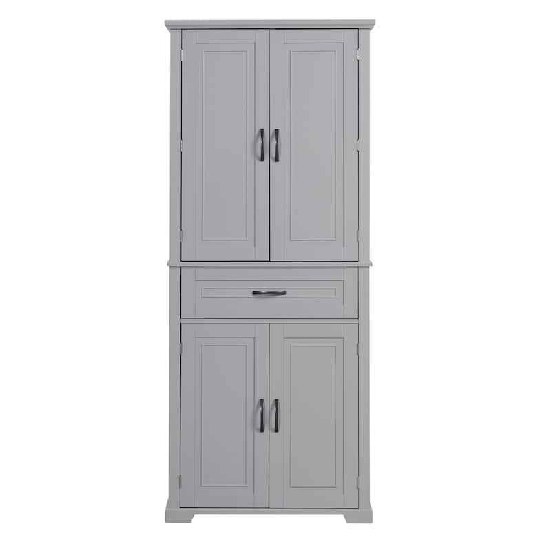 Bathroom Storage Cabinet with Doors and Drawer, Multiple Storage Space, Adjustable Shelf