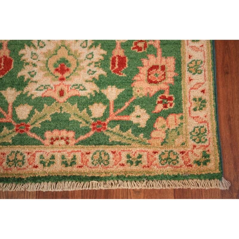 Green Kazak Oriental Foyer Rug Hand-Knotted Wool Carpet - 2'0" x 3'0"