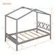 preview thumbnail 50 of 58, Twin/Full Size House Bed, Wooden Playhouse Bed Frame with Semi-enclosed Roof, Headboard, Footboard Storage for Kids, Teens