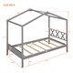 preview thumbnail 36 of 34, Twin Size Wood House Bed with Storage Space and Roof for Kids, Boys, Girls and Bedroom