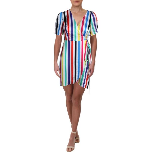 rainbow wrap dress