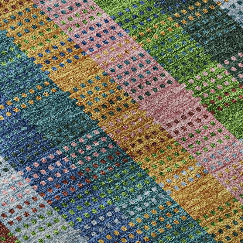 Premium Washable Super Soft Modern Plaid Mayfield Rug