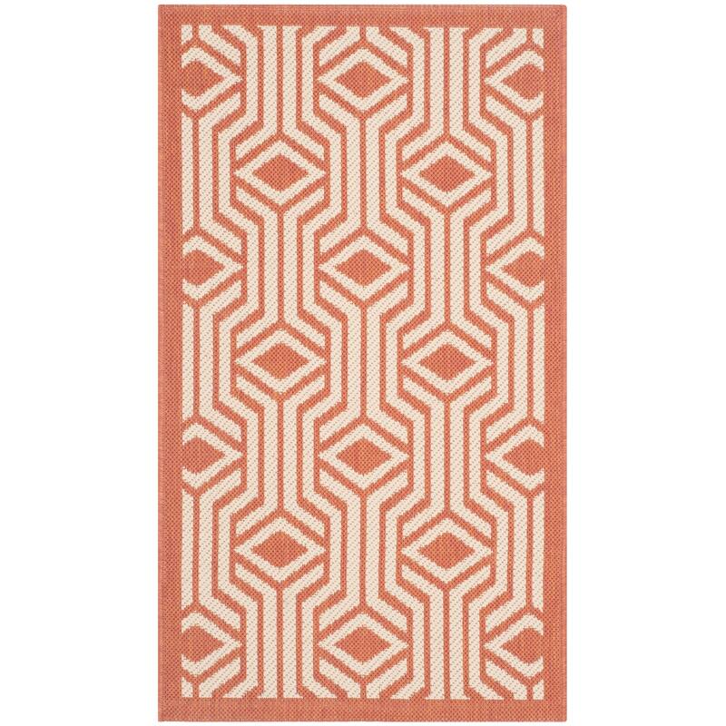 SAFAVIEH Courtyard Chong Indoor/ Outdoor Waterproof Patio Backyard Rug - 2' x 3'7" - Beige/Terracotta