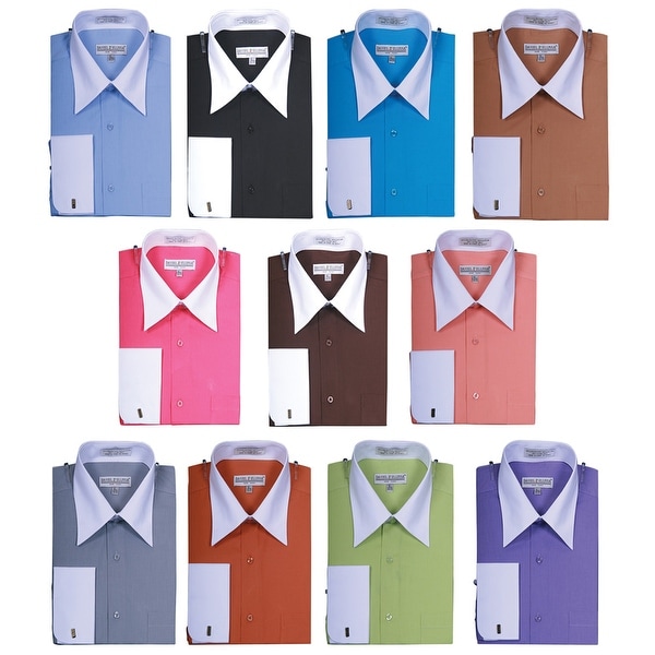 Men's Fashionable Two Tone French Cuff Shirt