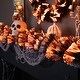preview thumbnail 4 of 9, Multi Function Fiber Optic Artificial Halloween Garland - 6' x 6" - Black - Purple and Orange LED
