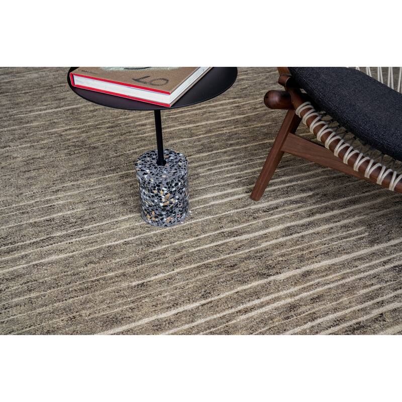 EXQUISITE RUGS Eaton Hand-knotted Wool/Bamboo Silk Grey Area Rug.