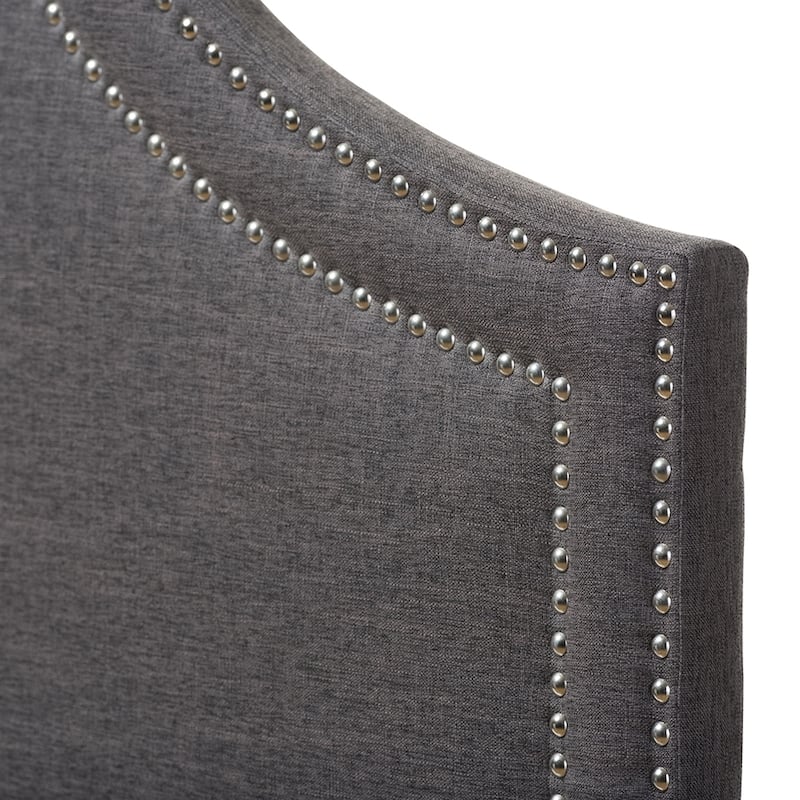 Avignon Modern and Contemporary Dark Grey Fabric Upholstered Headboard