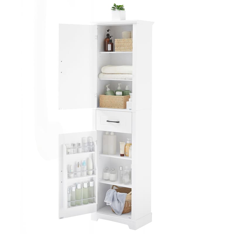 Versatile Freestanding Bathroom Cabinet with Adjustable Shelves and Multiple Storage Options
