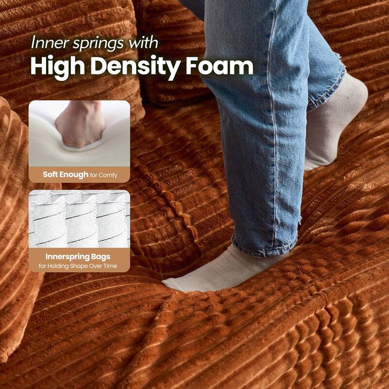 OVIOS Supreme Soft Fluffy Loveseat Sleeper Sofa