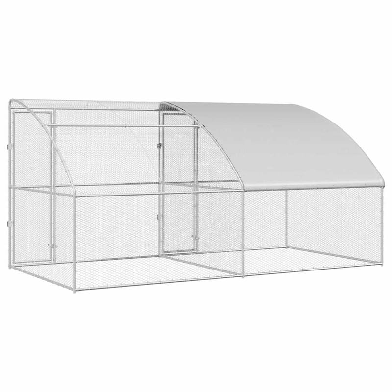 vidaXL Chicken Cage Silver 400/600/800 x 200 x 198.5 cm Galvanized steel