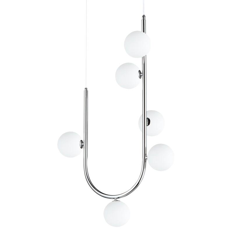 Studio M SM24906 Contour 6 Light 24" Wide LED Abstract Pendant by Nina - Polished Chrome
