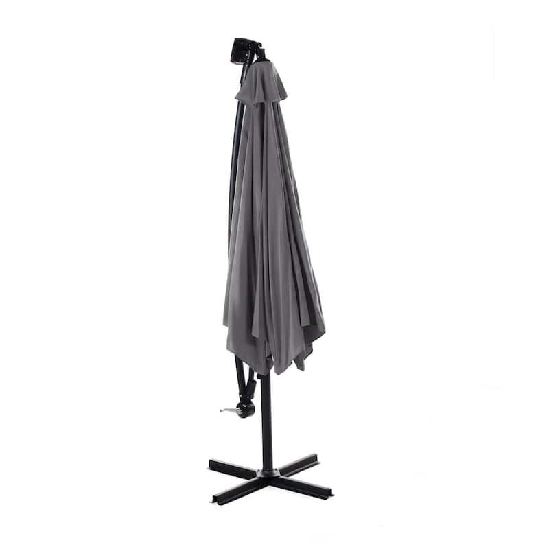 Glam 10-foot Solar LED & UV 50+ Cantilever Umbrella (No Base)