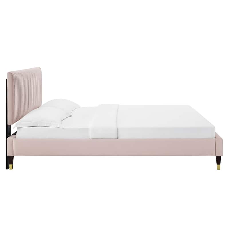 Peyton Performance Velvet Queen Platform Bed