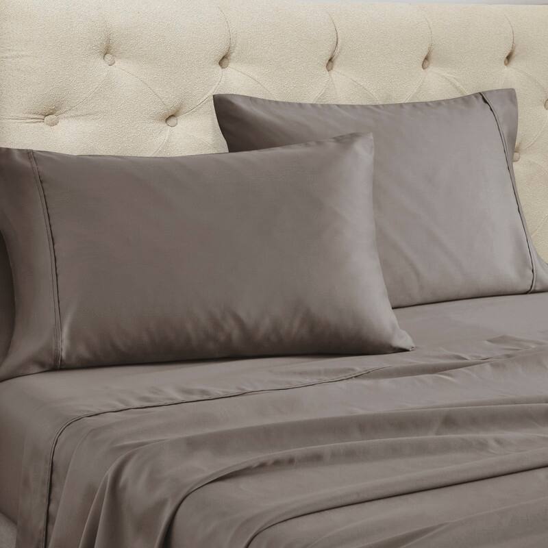 Superior Cotton Blend Solid 1500 Thread Count Deep Pocket Bed Sheet Set - Grey - 4PC Set - Twin XL