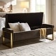 preview thumbnail 7 of 53, Alina Modern Upholstered Flip Top Storage Bench with Metal Legs by HULALA HOME
