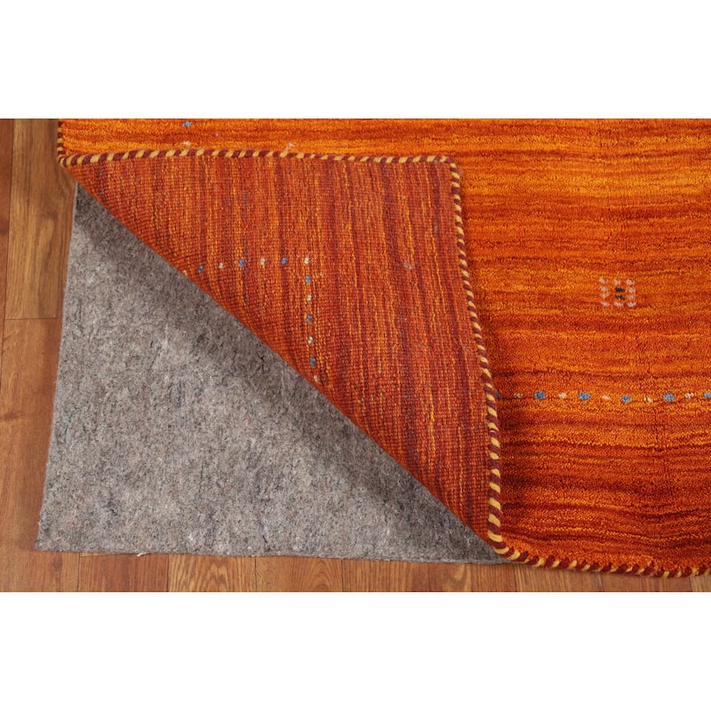Hand Knotted Oriental 100% Wool Carpet Tribal Tribal Oranges & Rust Gabbeh Area Rug - 5' 10'' X 3' 11''