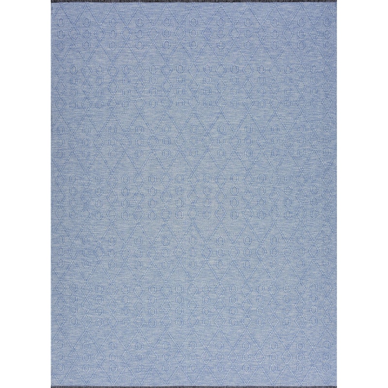 Alameda Solid Color Geometric Machine Washable Indoor Area Rug