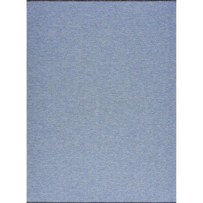 Alameda Solid Color Geometric Machine Washable Indoor Area Rug