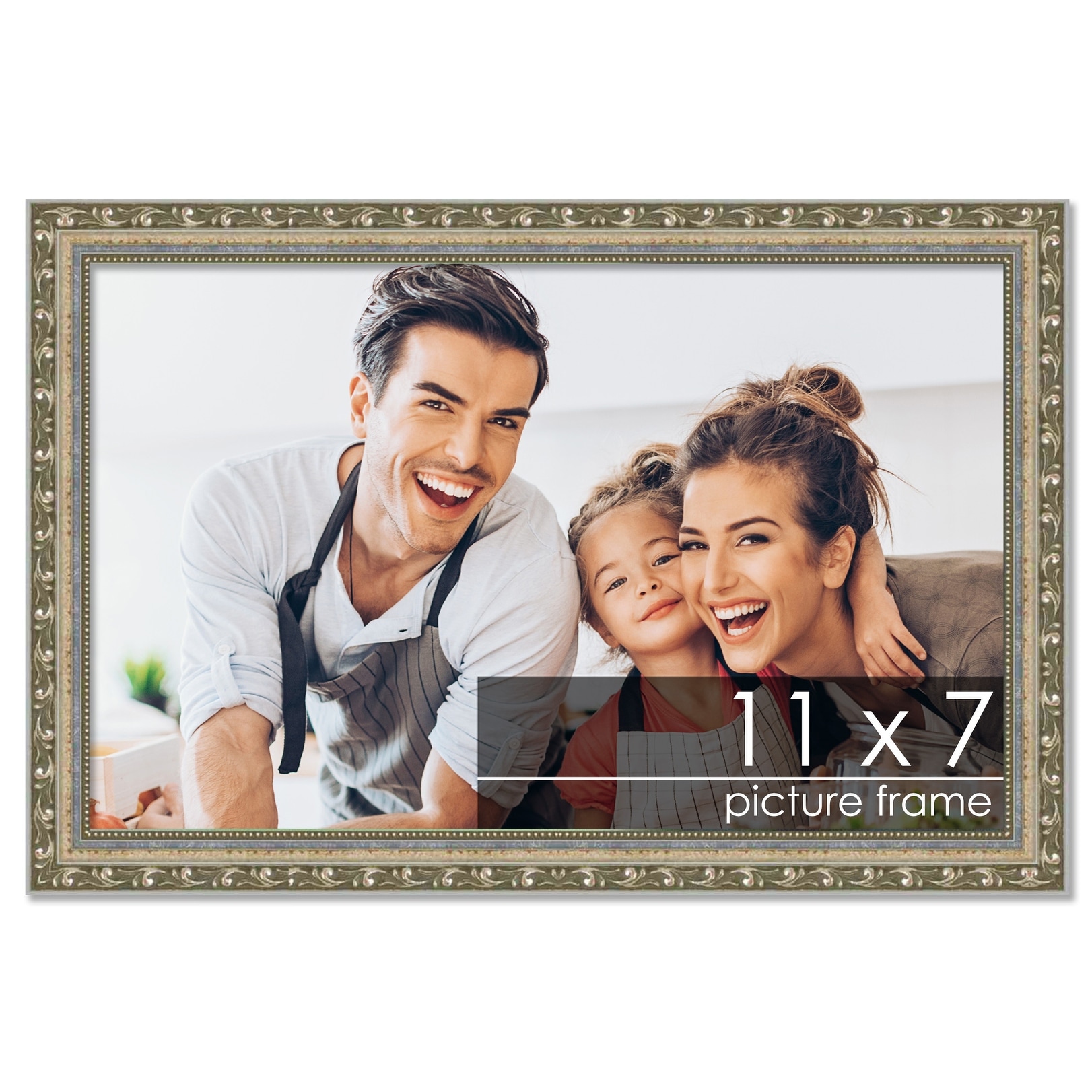 14x12 Traditional Silver Complete Wood Picture Frame with UV Acrylic, Foam Board Backing, & Hardware