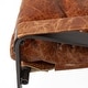 preview thumbnail 8 of 10, Hornet I Brown Genuine Leather w/Black Iron Frame Accent Chair - 27"W x 35"D x 36"H