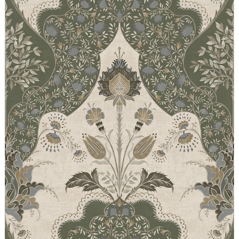 A-Street Prints Auden Green Floral Grandeur Wallpaper