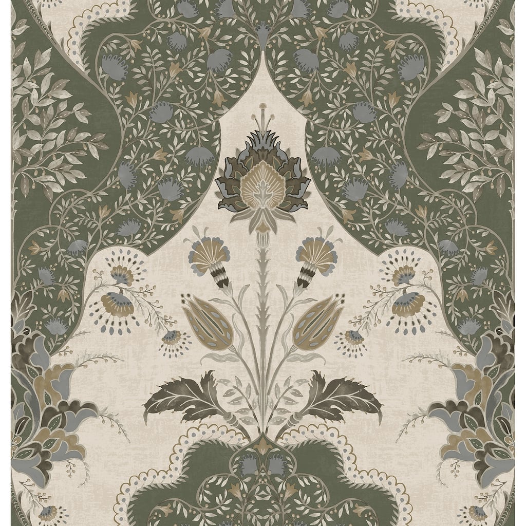 A-Street Prints Auden Green Floral Grandeur Wallpaper