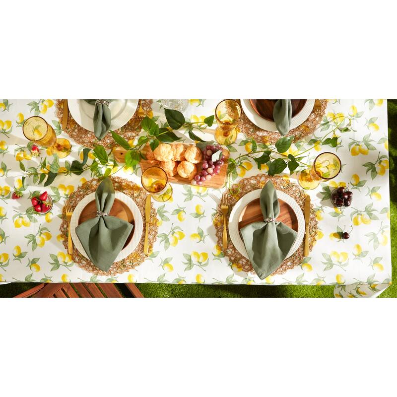 Summer Lemons Vinyl Tablecloth