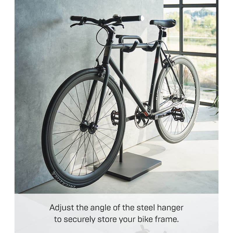 Yamazaki Home Bicycle Stand, Steel, Holds 26.5 lbs - L 12.99 x W 14.96 x H 37.01 inches