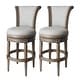 preview thumbnail 94 of 110, Maven Lane 31" Pullman Swivel Bar Height Kitchen Stool Set of 2 - Fabric Reclaimed Oak
