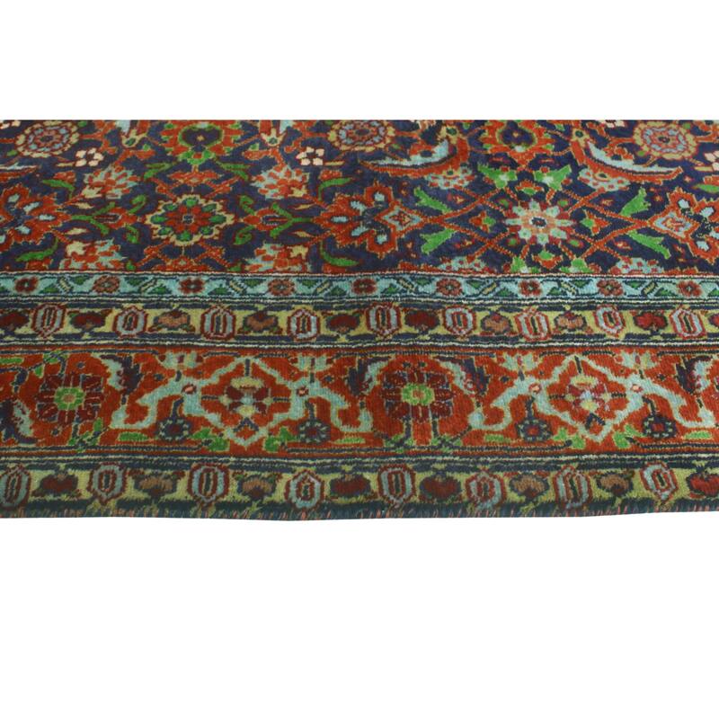 Fine Vintage Distressed Braemwie Navy/Burgundy Rug - 4'8" x 6'3"