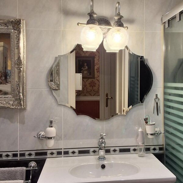 Scalloped Frameless Wall Mirror, 1