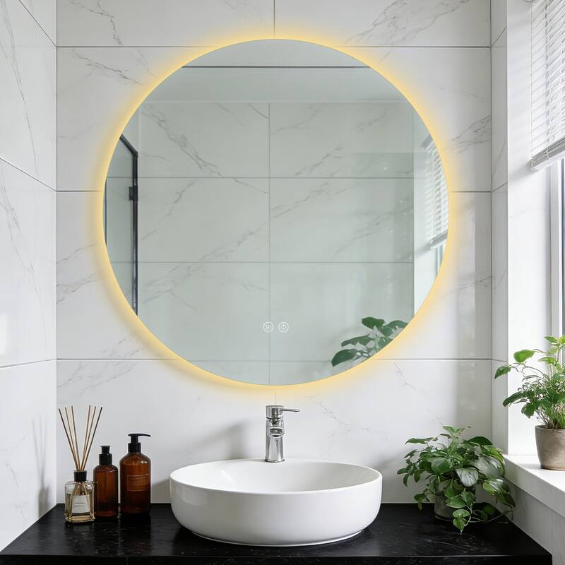 24 inch Mirror Hangs Black Metal Framed Bathroom Mirror