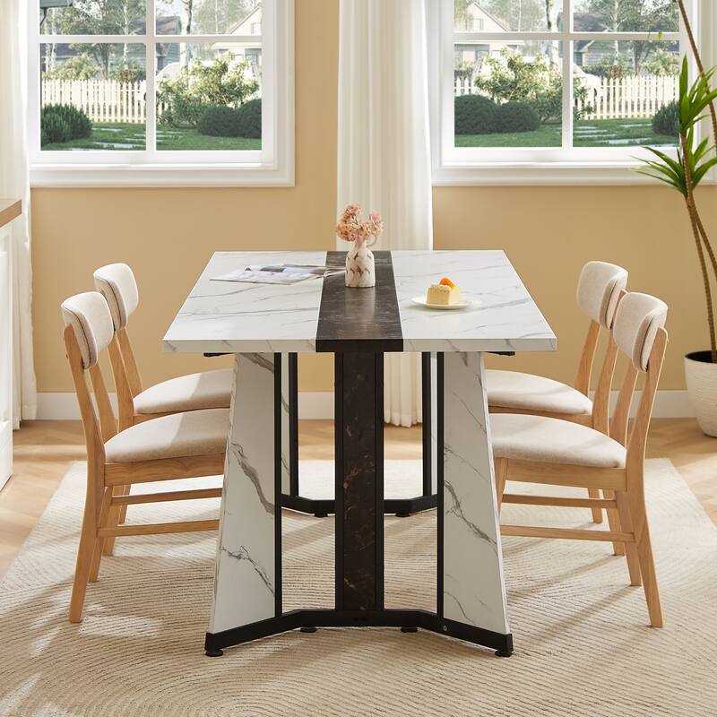 70.9" Rectangular Large Dining Table with Adjustable Legs