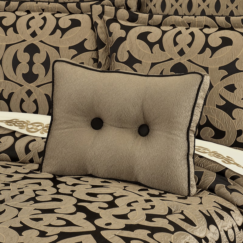 La Boheme Onyx Boudoir Decorative Throw Pillow - Polyester - Accent - Black